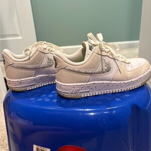 Nike Cream and White Air Sneakers Air Force 1’s